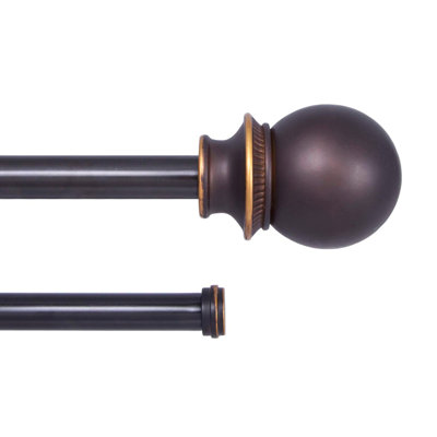 Birkin Fast Fit™ Easy Install Oil Rubbed Bronze Adjustable 0.625" Double Curtain Rod
