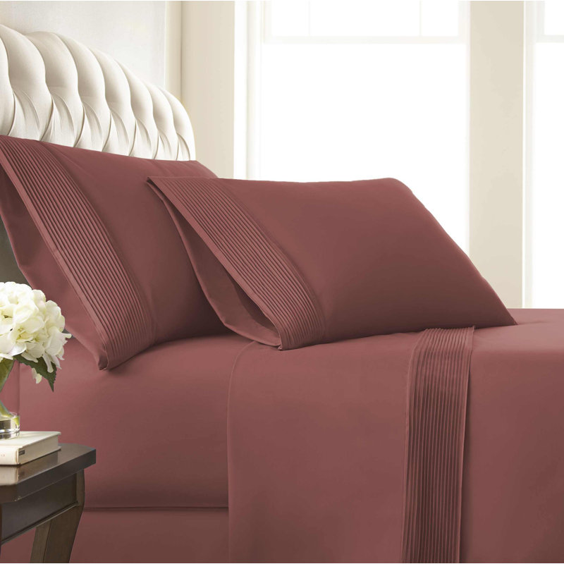 Deux taies d'oreiller à ourlet plissé en microfibre Eldon par Southshore Fine Linens, Grand, Marsala