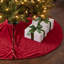Luxueuse jupe d'arbre de Noël classique en velours rouge grenat-90374731