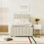 Lit plateforme simple tapissier en lin - Comprend un lit gigogne et 3 tiroirs de rangement