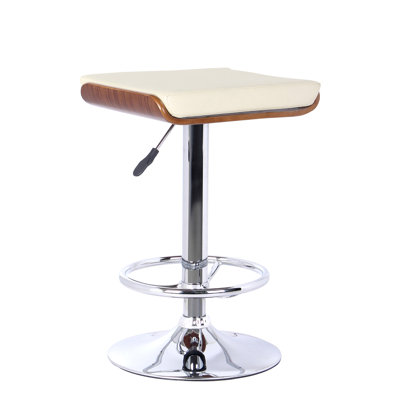 Swivel Upholstered Adjustable Height Counter Stool with Solid Wood Frame