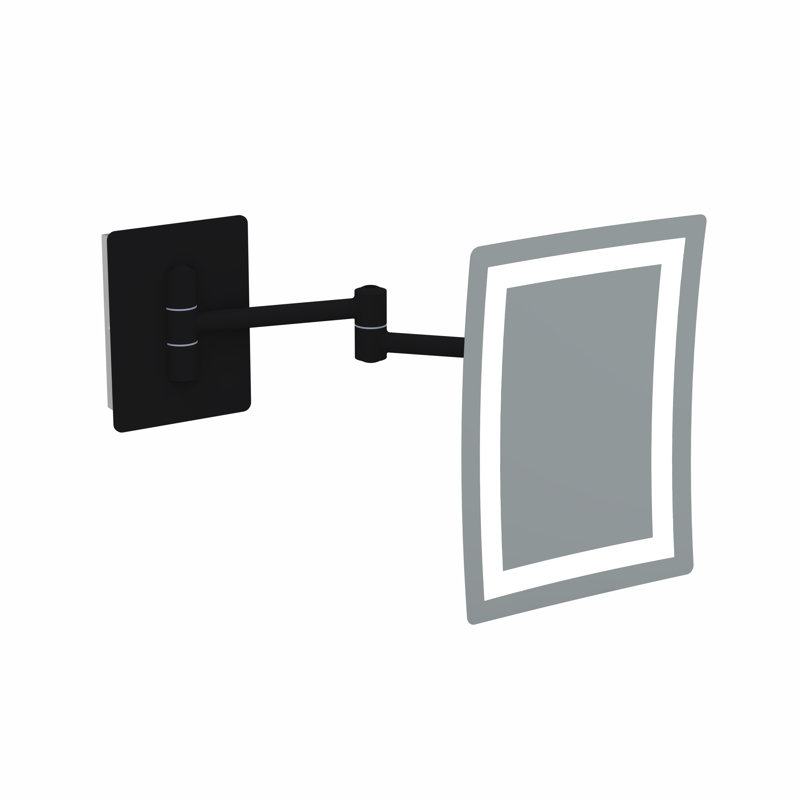 Emmilynn Aluminum Rectangle Mirror, Matte Black
