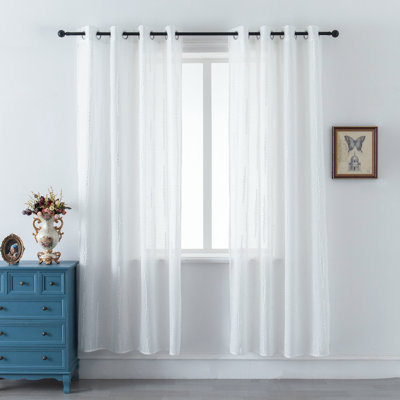 Mkenzi Polyester Semi-Sheer Gromments Curtain Pair