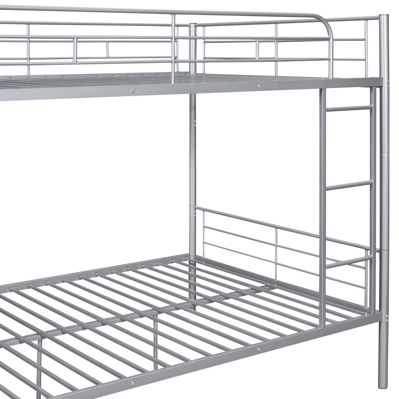 Lit superposé double au-dessus d'un lit double - Structure en fer moderne Magnifique finition pour un coffre-fort de luxe avec garde-corps peu encombrant et facile à assembler