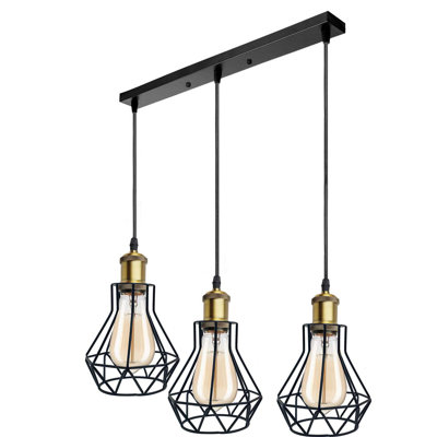 Amaryl 3 - Light Black Caged Pendant