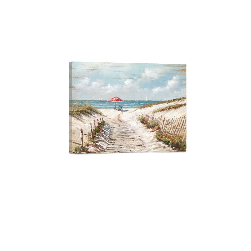 Vue de bord de mer, images bleues, vue sur la côte, salon 18 po x 24 po, cadre en bois massif