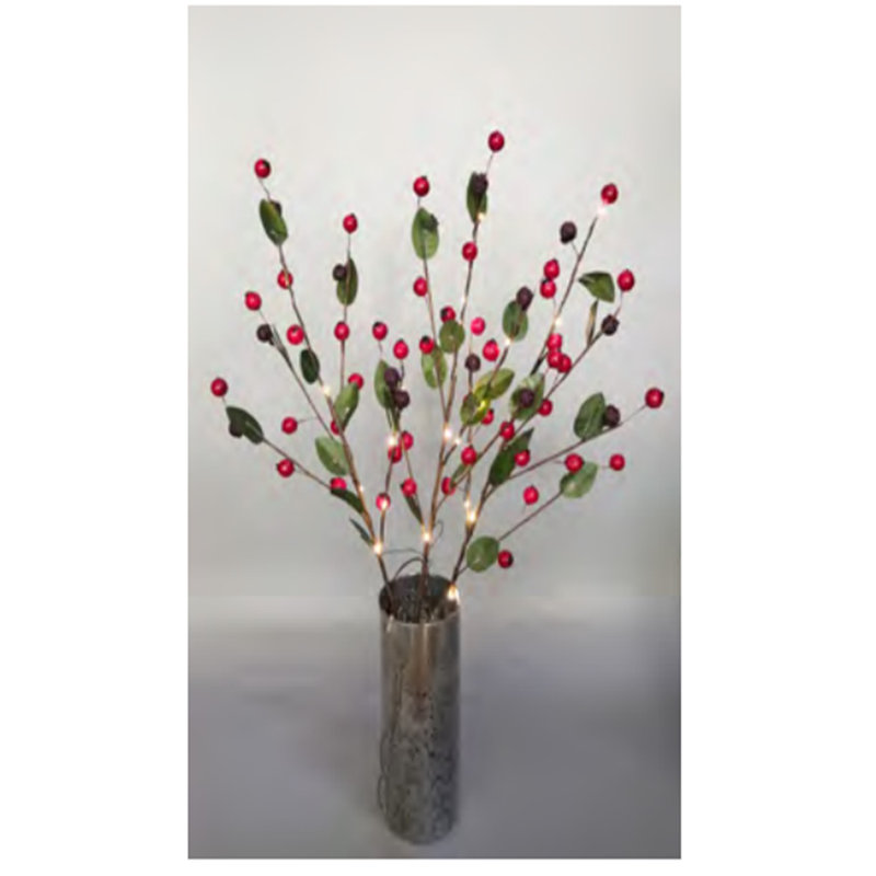 Faux Berry/Cranberry/Leaf Branch