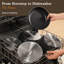 Ensemble de casseroles et de poêles antiadhésives 15 pièces, batterie de cuisine avec poignée détachable, ustensiles de cuisine antiadhésifs, poignées amovibles, va au four, induction rapide, batterie de cuisine à induction empilable, noir-121212075