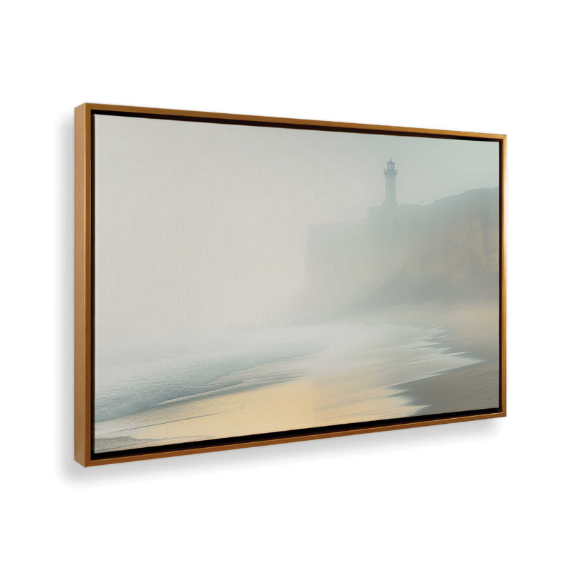 «Veiled Horizon», impression sur toile dans un cadre doré, 32 po x 48 po, Cadre flottant or poli