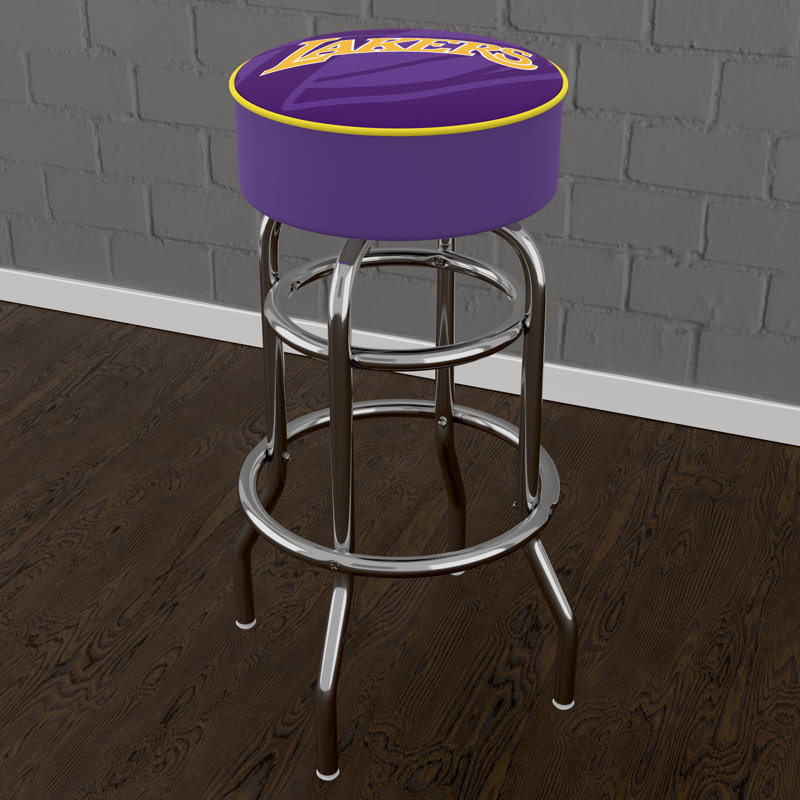 Swivel Upholstered Counter Stool with Metal Frame