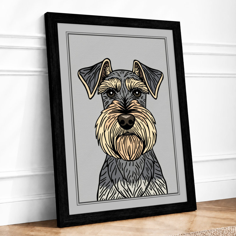 Schnauzer Study Modern - Print, A1 - 84.1 x 59.4 cm, Black