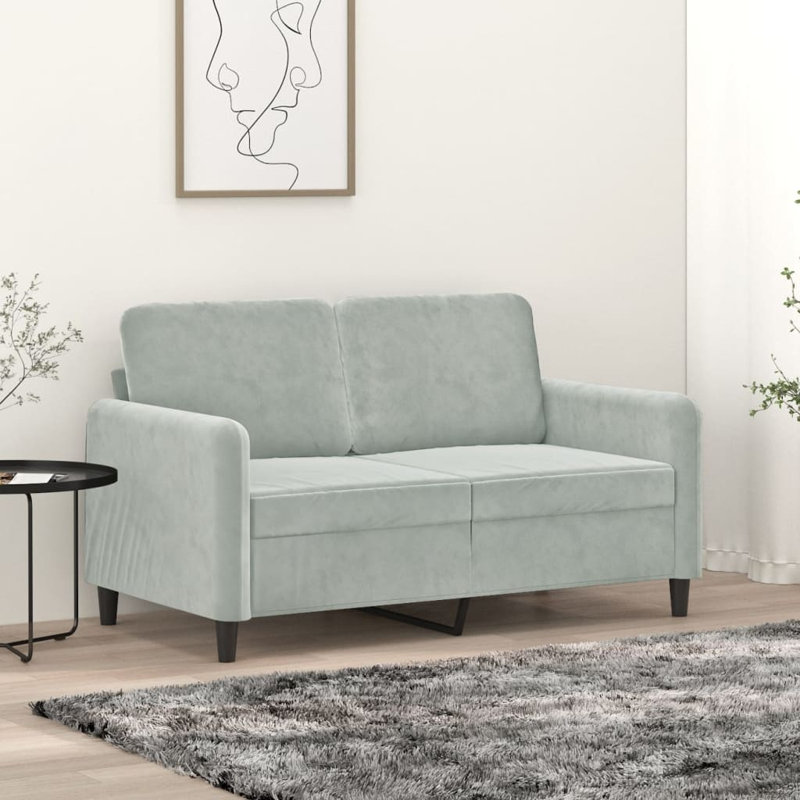 Causeuse rembourrée Anirduh, Polyester 100 % gris foncé, H 31,5 po x l 54,3 po x P 30,3 po