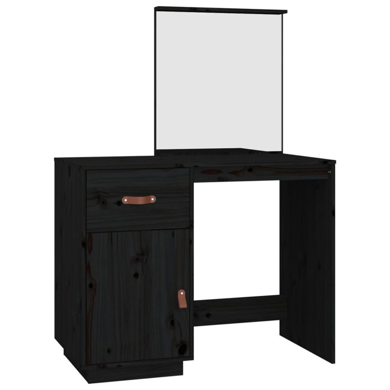 Niel Dressing Table with Mirror, Black