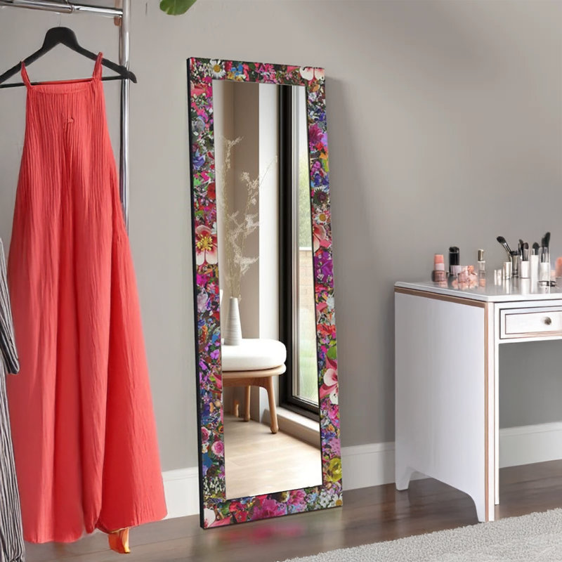 Élégant miroir décoratif avec cadre 100% bois de pin, 15,7 po x 47,2 po | Miroir en verre véritable (épaisseur: 0,2 pouce) | Peinture sur tissu élégante | Idéal pour le salon, la chambre à coucher et le vestibule