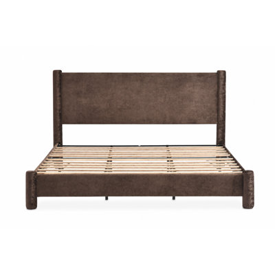 Upholstered Platform Bed, Coffee, Queen