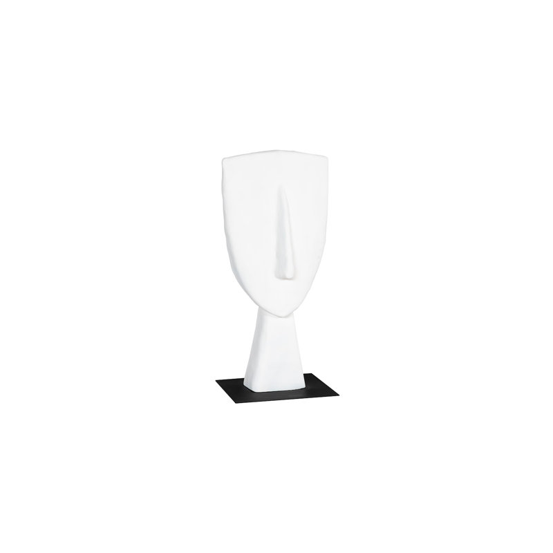 Cycladic Head Sculpture, Classic, White, 40" H x 18" W x 15" D
