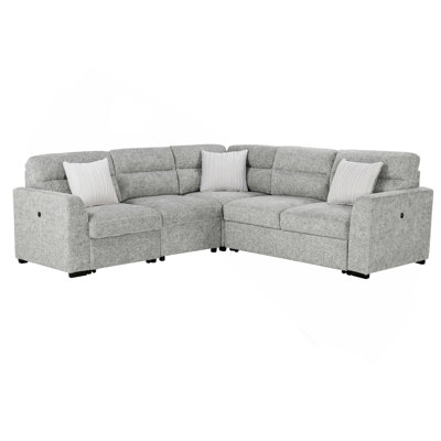 Emiliano Nickel Sectional with 3 Pillows