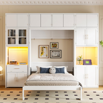 Lits escamotables peu encombrants avec rangement, lit escamotable en bois aggloméré pour maison moderne