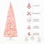 Arbre de Noël artificiel enneigé 7,5 pi avec forme de crayon, branches de pin réalistes, lumières DEL blanc chaud, ouverture automatique-274263347