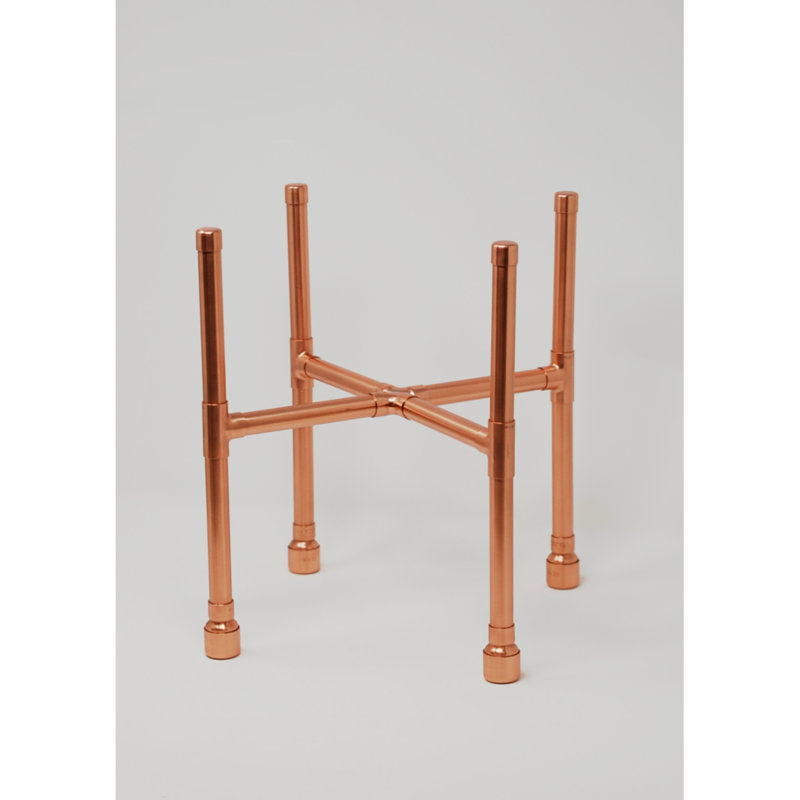 Handmade Copper Cross Plant Stand, 28cm H x 15cm W x 15cm D