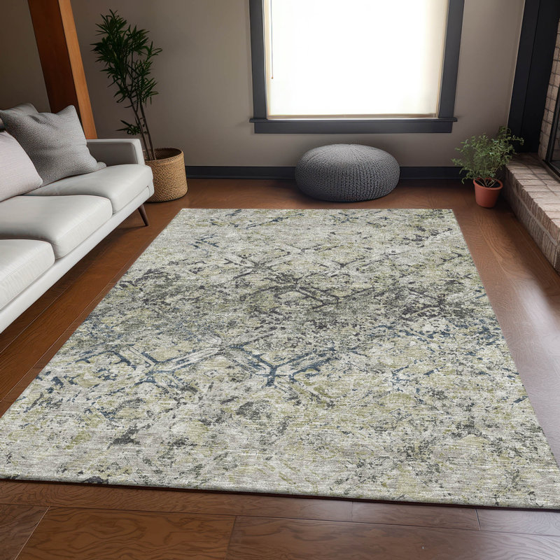 Tapis intérieur / extérieur lavable à la machine Mahaney ACN768 Sky, Rectangle 5' x 7'6"