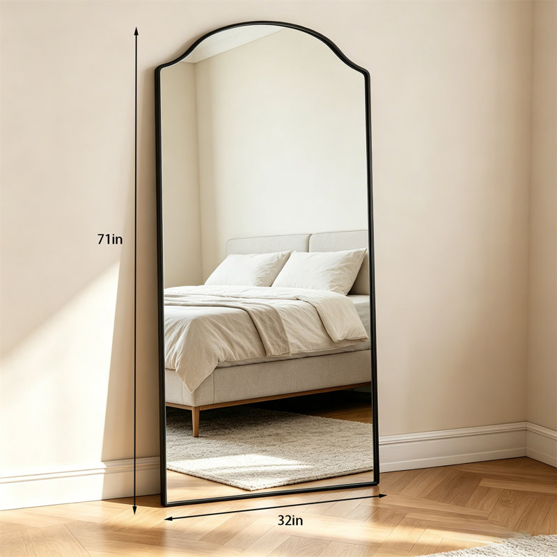 Full Body Mirror, Arched Full Body Mirror - Modern Floor Mirror, Durable Aluminum Alloy Frame, Can Be Vertical, Wall Mounted Or Inclined, Suitable For Bedrooms And Living Rooms