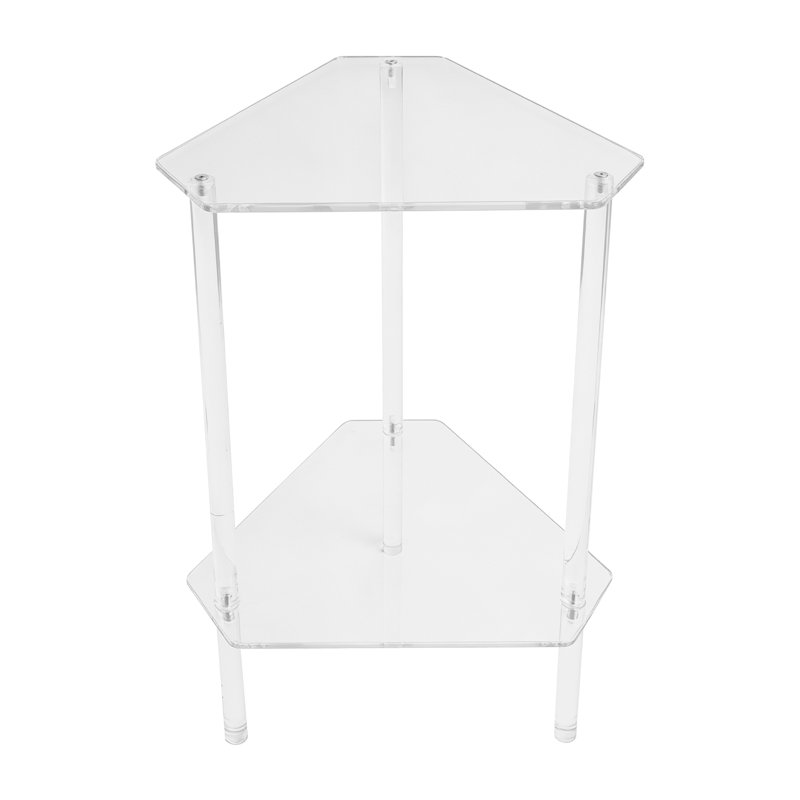 Table d'appoint triangulaire en acrylique, petite table d'appoint