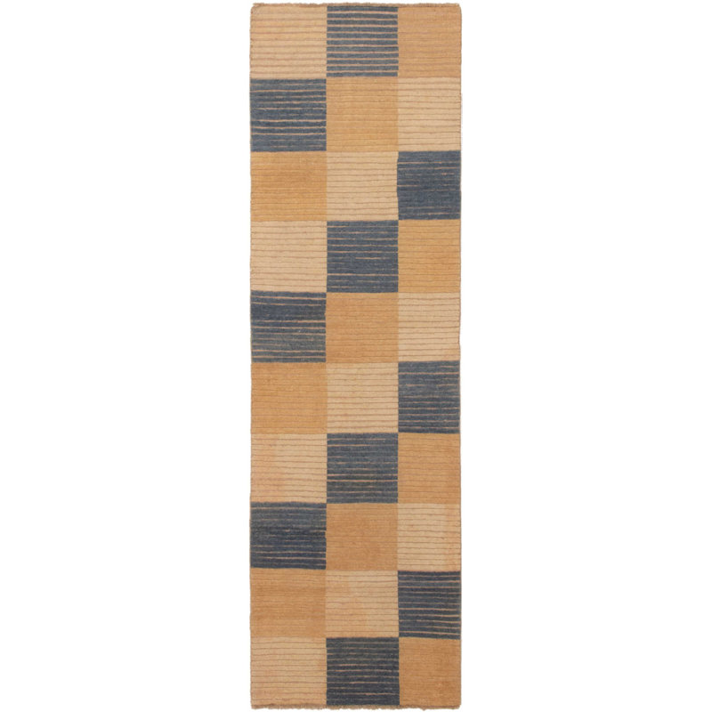 Tapis de couloir unique en laine noué à la main style Ziegler des années 2010 de 2 pi 5 po x 8 pi brun