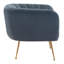 Fauteuil club capitonné gris et or 30 po Rania-111862504