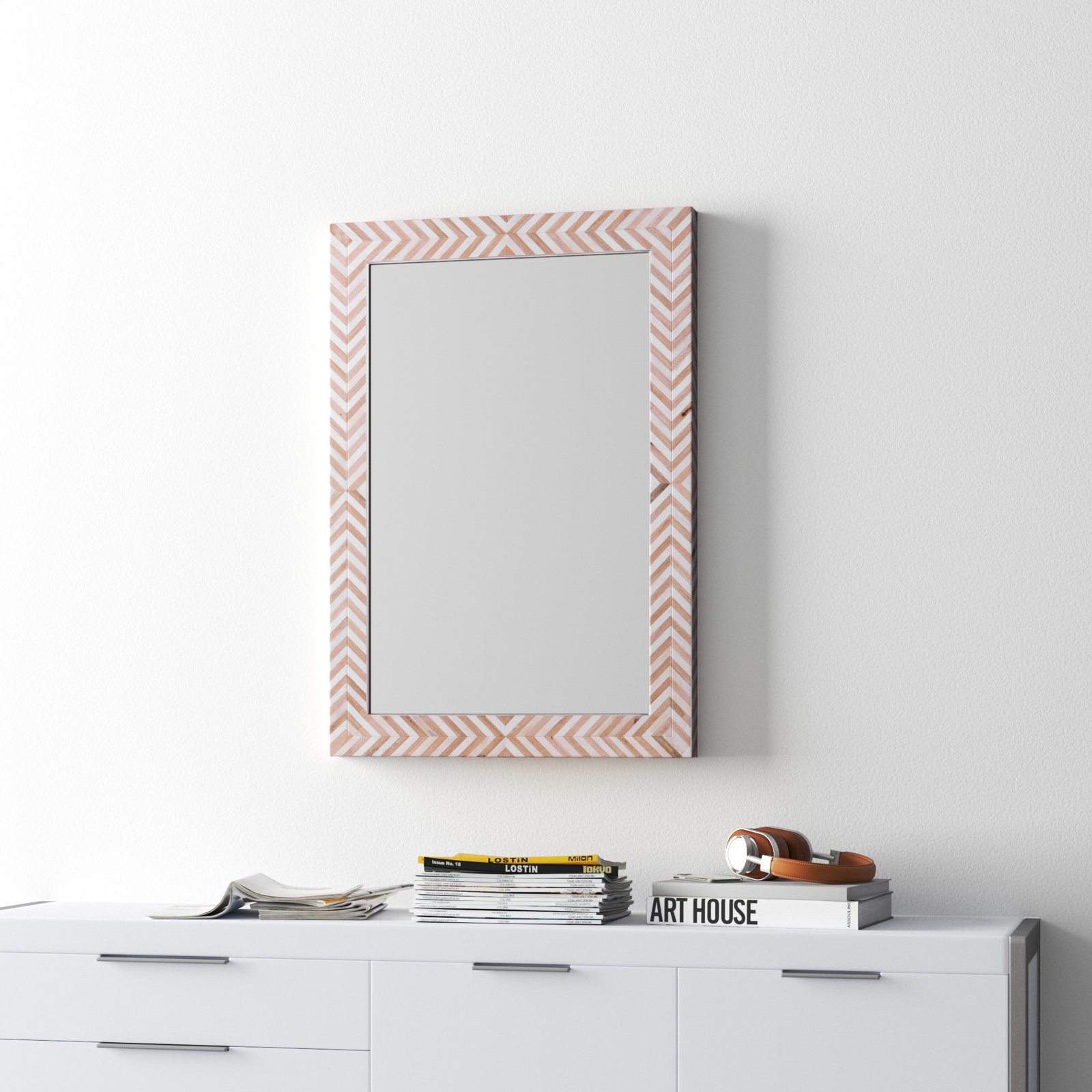 Cataldo Wood Flat Wall Mirror