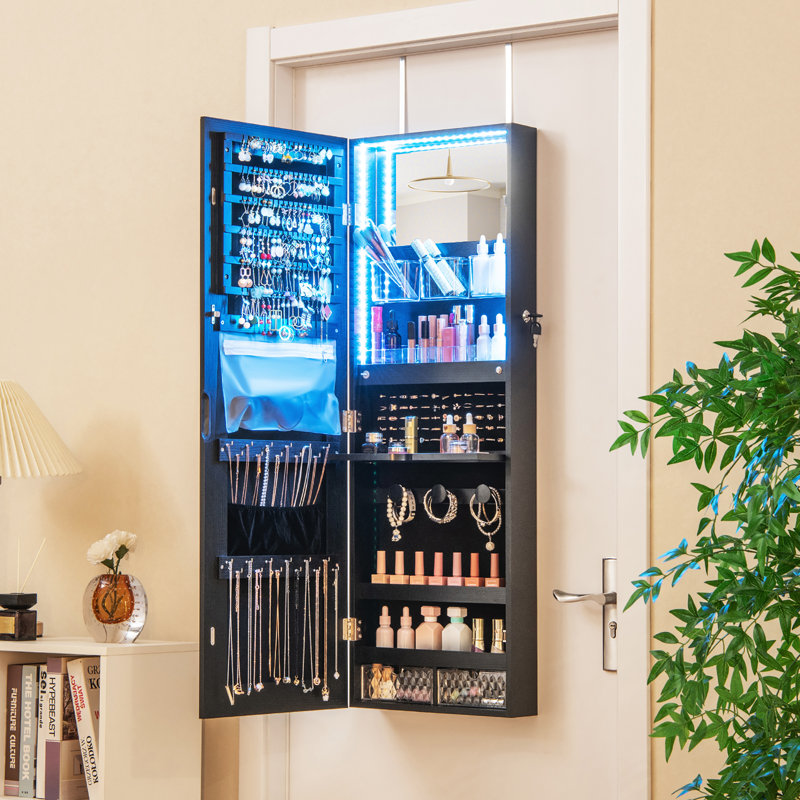 Armoire à bijoux avec miroir Mutsuko, Noir