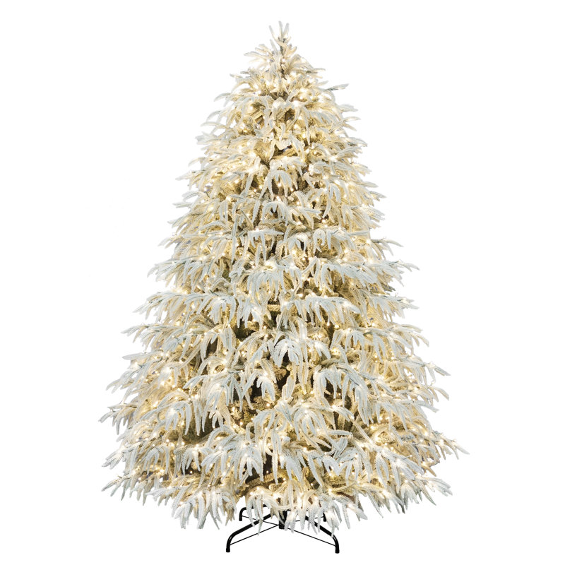 Sapin de Noël givré 7,5 pi pré-éclairé