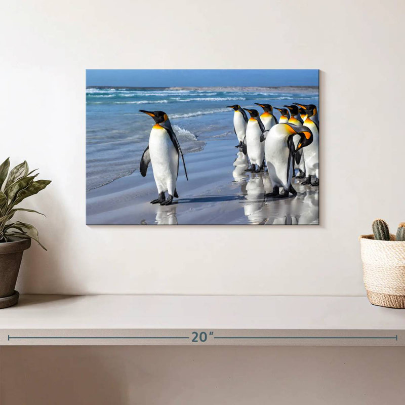 Pingouins bruns dans la plage, H 8 po x l 12 po