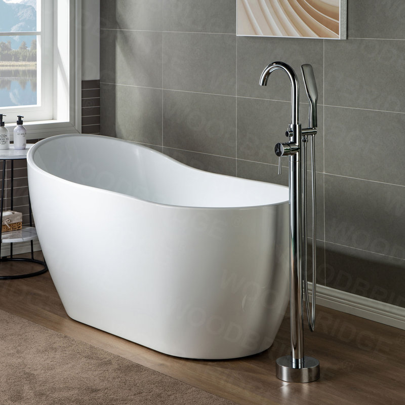 Echo 1 Handle Bathroom Freestanding Tub Filler with Diverter, Chrome