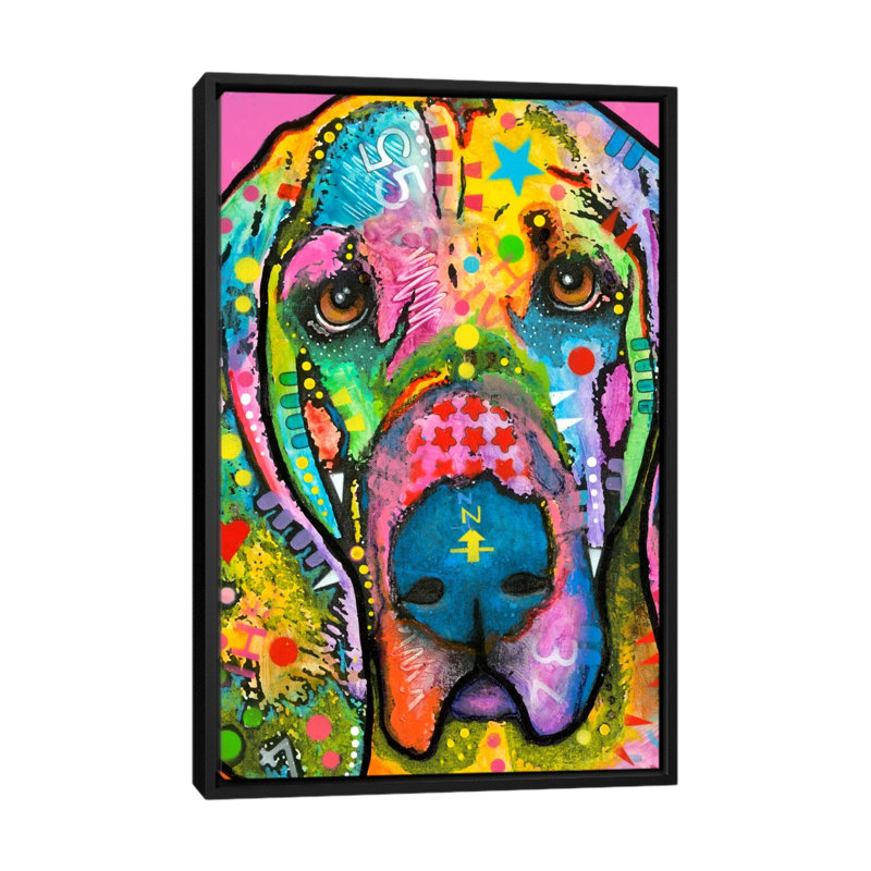 «Bloodhound», impression sur toile tendue, H 26 po x l 18 po x P 1,5 po, Toile avec cadre noir