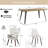 7-Piece Dining Table Set for 6, Wave-Edge Dining Table with 6 Upholstered Chairs Contemporary Dining Room Home Dining Furniture-227339142-233220604