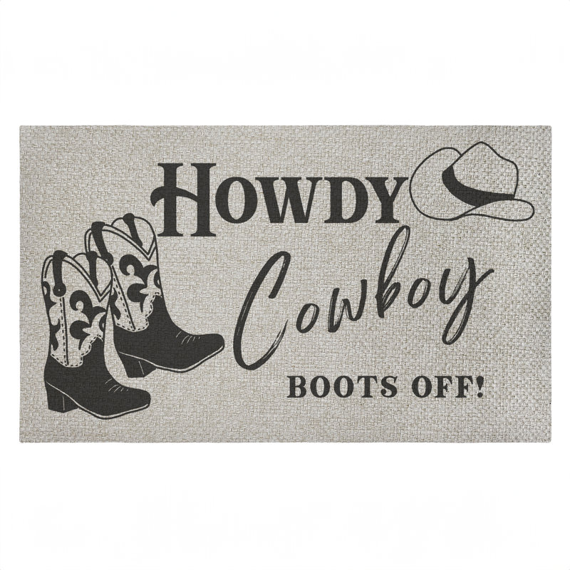 Tapis de porte d'entrée Cowboy Bottes, par Deane Beesley, 18 po x 30 po