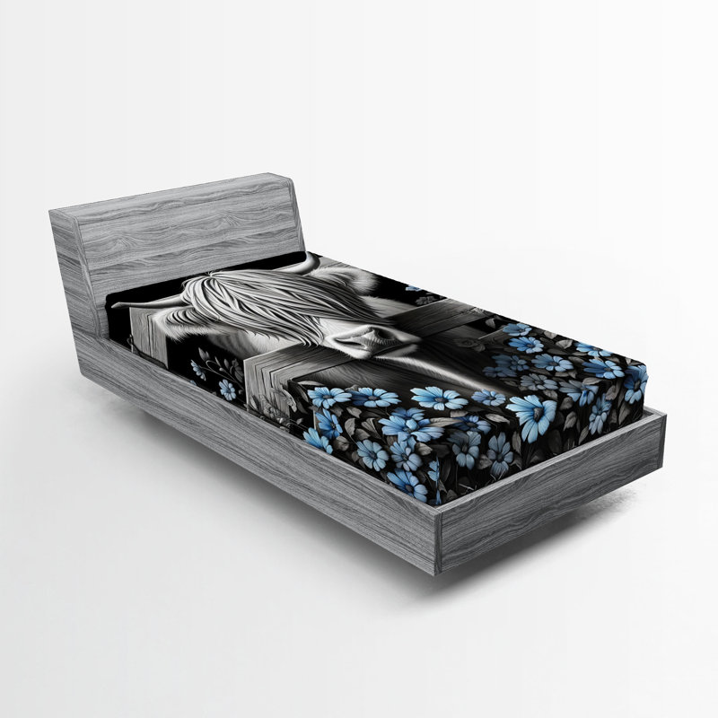 Microfiber Floral Fitted Sheet, Twin Fitted Sheet