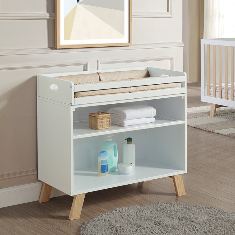 Baby changing table «Brise» | White & natural wood