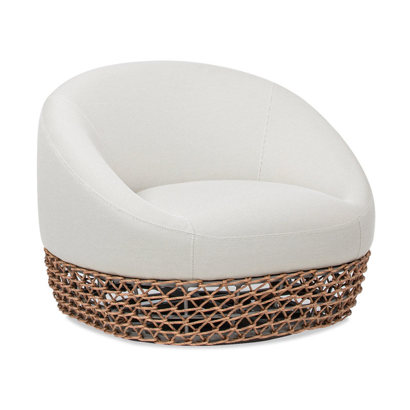 Demars 35.5" Upholstered Woven Patio Deep Seating Armchair