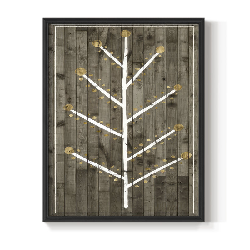 Impression encadrée Wooded White Christmas Collection B - Bois massif, H 11 po x l 9 po, Noir, noir, noir, noir