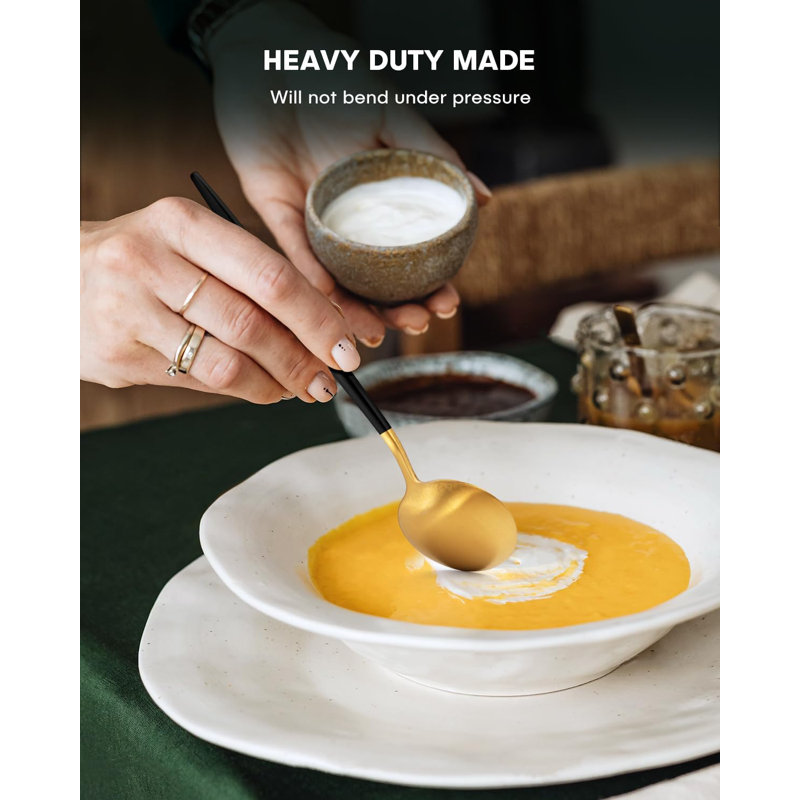 40 Pieces Modern Matte Silverware Set, Gold