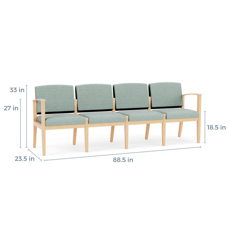 Table de bout en bois Amherst, Naturel, Chambray écume de mer