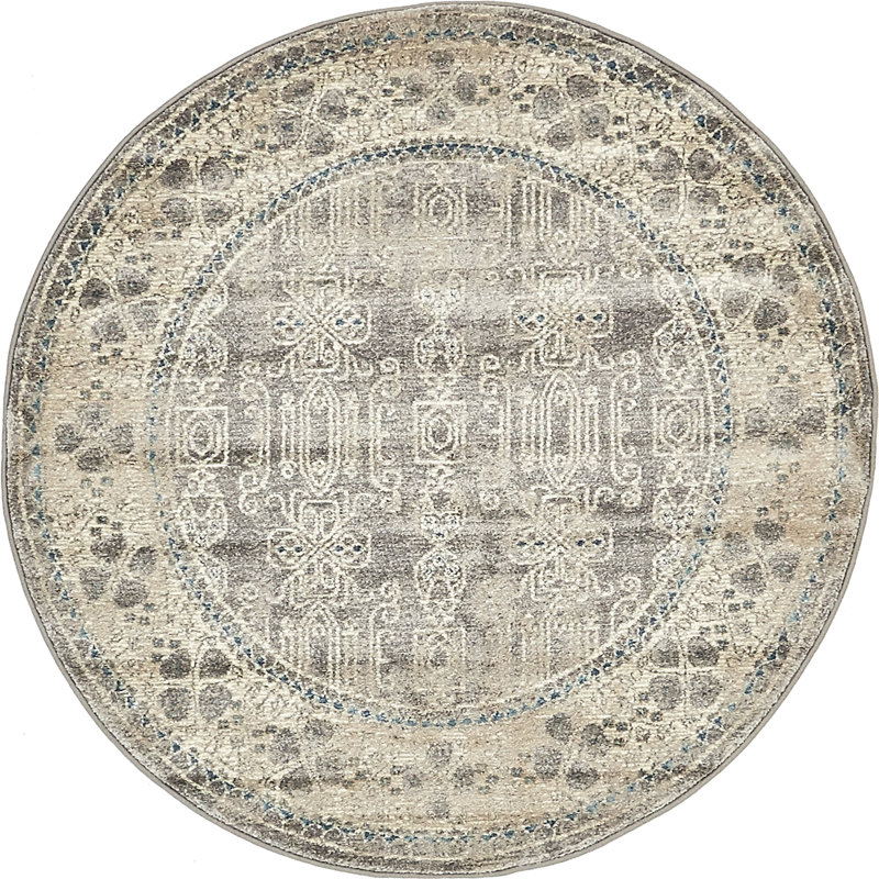 Gwendolyn Floral Indoor Rug, Round 4' - 3