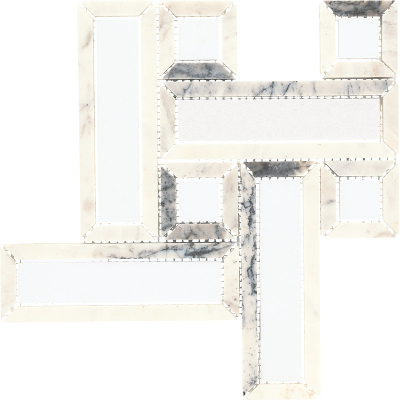 Carreau de mosaïque de mur et de plancher en pierre naturelle Gamma de 2 po (ensemble de 10), Mélange illusoire