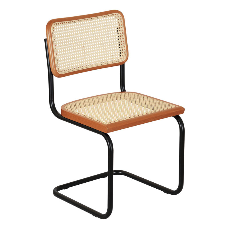 Marcel Breuer Cesca Cane Cantilever Dining Side Chair, Cherry/Natural/Black