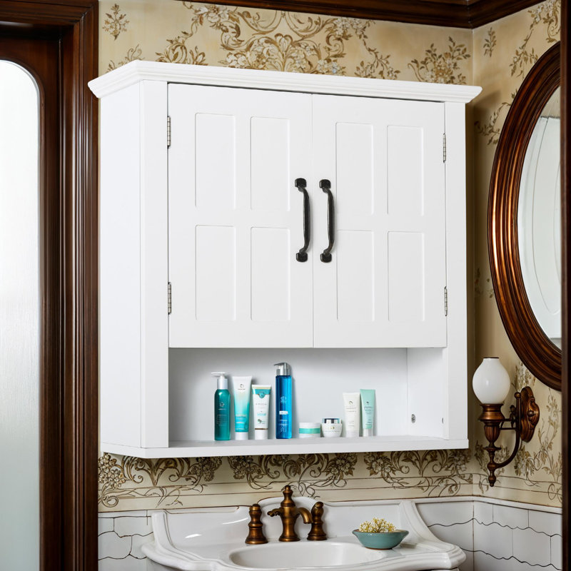 Wall-Mounted Bathroom Medicine Cabinet, 3-Level Adjustable Shelves