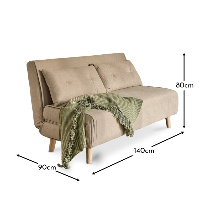 Linen Sofa Bed, 2-Seater