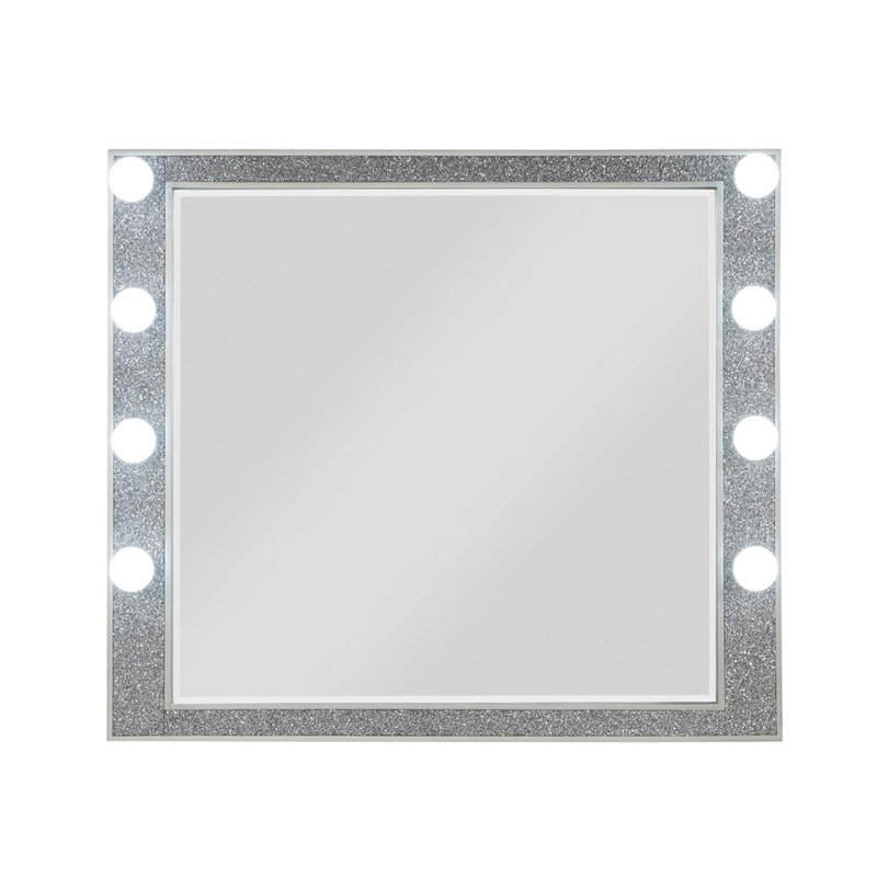 Miroir Sliverfluff 41 po x 36 po avec lumière, miroir et finition champagne