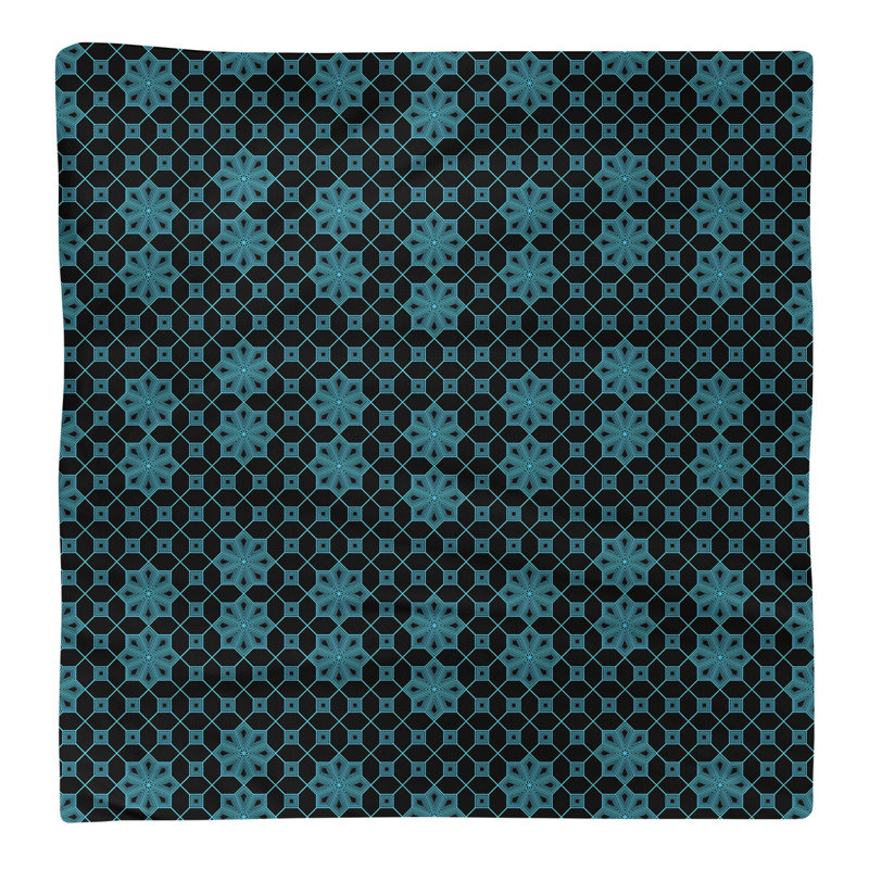 Serviette de coton à treillis classique, H 0,1 po x l 22 po x P 22 po, Bleu / Noir, Sergé de polyester